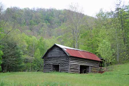 Old Chestnut Barn and Pasture next to Creek Old Chestnut Barn and Pasture next to Creek